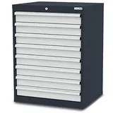 Simplaflex Schubladenschrank CL7H090800, Werkstatt, Werkzeugschrank, aus Metall, lichtgrau, 8 Schübe