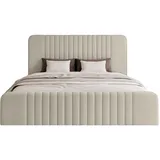 FEDVE Polsterbett, Beige, Textil, 160x200 cm, Schlafzimmer, Betten, Polsterbetten