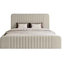 FEDVE Polsterbett, Beige, Textil, 160x200 cm, Schlafzimmer, Betten, Polsterbetten