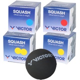 Victor Squashbälle Mix 1x doppelgelb 1x gelb 1x rot 1x blau Squashball