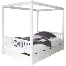 TICAA Himmelbett Lino 140 x 200 cm weiß