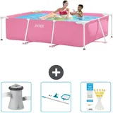 Intex Rahmenschwimmbecken rechteckig – 220x150x60 cm – Zubehör CB82 rosa No Size