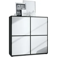 Vladon Highboard, Weiß, 104x105.5x35.5 cm, Wohnzimmer, Kommoden & Sideboards,