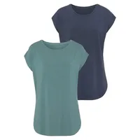 LASCANA Longshirt »mit stark gerundetem Saum«, (2er-Pack), aus weichem
