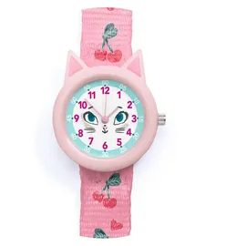 Djeco Katze 30 mm Analoguhr Rosa