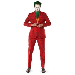 Opposuits Kostüm Scarlet Joker, Sorgt für ein bleibendes Lächeln: cooler Anzug für schräge Schurke rot