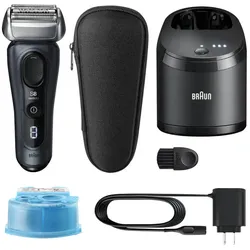Braun Series 8 8450cc, Folienschaber, Braun Sonic, Tasten, Schwarz, Ladend, Leis