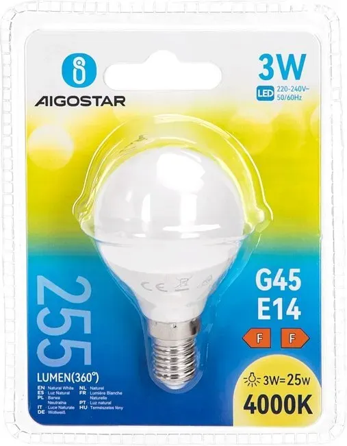 Aigostar LED A5 G45 Großer Winkel E14 3W 4000K - Glühbirne