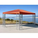 QUICK STAR Rank Pavillon 3x4m Metall Garten Partyzelt Terra / Rotorange RAL 2001