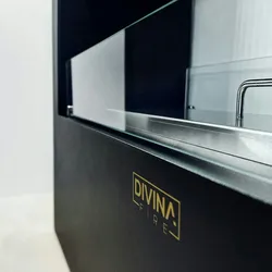 Divina Fire Bodenstehender Bioethanol-Kamin für den Innen- und Außenbereich Giotto S Black 100x30x70