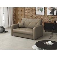 MIRJAN24 Schlafsofa Viva Sweet II, mit Bettkasten und Schlaffunktion, 2 Sitzer Polstersofa inkl. Kissen, Schlafsofa beige