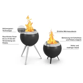 höfats MOON 45 Feuerschale mit niedrigem Fuß All Black