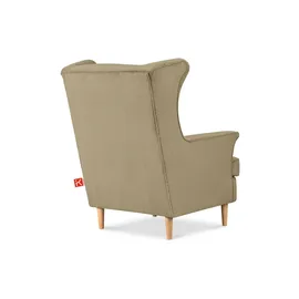 Konsimo Ohrensessel Stralis Textil 82 x 108 x 80 cm Creme mit Kissen