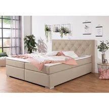 Home Affaire Boxbett HOME AFFAIRE "Tynan", beige (beige, creme), B:194cm L:210cm, Komplettbetten, Boxspringbett, wahlweise mit Bettkasten, in H2, H3 & H4 erhältilich