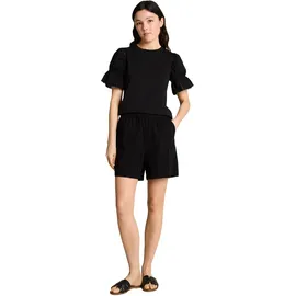 Tom Tailor Denim Damen T-Shirt mit Lochstickereien Schwarz L