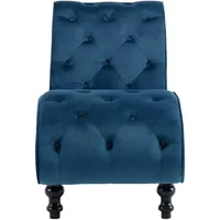 vidaXL Chaiselongue Blau Samt
