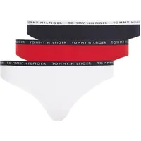 Tommy Hilfiger Damen 3er Pack Strings Tangas, Mehrfarbig (White/Desert Sky/Primary Red), XL - XL