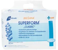 Beesana® Superform Inkontinenzvorlage 2048 , Plus, 63 x 30 cm, 1350 ml, 1 Packung = 30 Einlagen