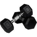 wuuhoo® Hexagon-Hanteln Dorian 2,5-27,5 kg Robuste, gummierte Gusseisen-Hanteln für Krafttraining zu Hause, ergonomischer Griff, perfekt fürs Homegym, auch als 2er-Set erhältlich 2 x 4 kg