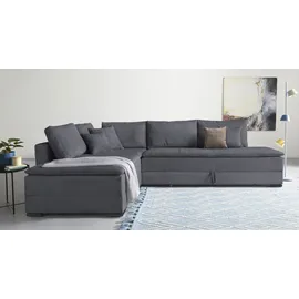 Home Affaire Eckcouch Cord 3-Sitzer Grau