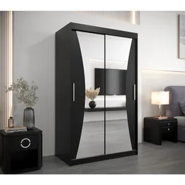 abiks möbel Schwebetürenschrank MONACO 120 x 200 x 62 cm Schwarz
