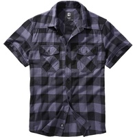 Brandit Checkshirt kurzarm schwarz/grau, Größe 6XL