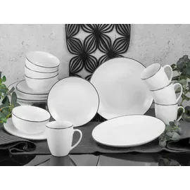 CreaTable CreaTable, Geschirrset, Luna Black Line 16 Stück)