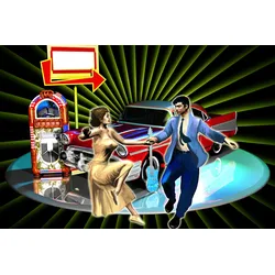 Fototapete PAPERMOON "Mann und Frau tanzen vor Auto", bunt, B:4,00m L:2,60m, Vlies, Tapeten