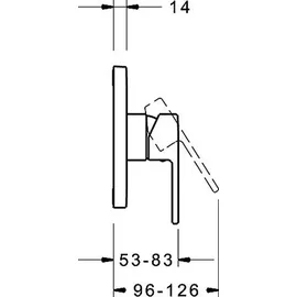 Hansa HANSARONDA Duscharmatur Einhandmischer eckig für 1 Verbraucher Chrom 83869583