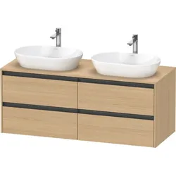 Duravit Konsolen-Waschtischunterbau wand 550x1400x568mm Eiche Natur 4 Schubk.