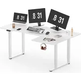 SANODESK 180*110cm Höhenverstellbarer Schreibtisch 4-Beinen Dual Motoren elektrische Stehpult Memory-Steuerung mit Spleißbrett (Weiß)