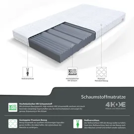 Fdm Komfortschaummatratze, Weiß, Textil, H3