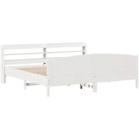vidaXL Massivholzbett 180 x 200 cm Weiß