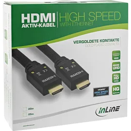InLine HDMI-Kabel 4K2K Stecker/Stecker 25 m Schwarz/Gold