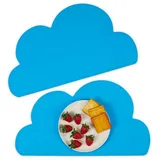 Relaxdays Platzdeckchen Kinder 2er Set, blau