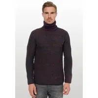 RUSTY NEAL Rollkragenpullover RUSTY NEAL, Herren, Gr. XXL, rot (weinrot), 70% Polyacryl, 30% Baumwolle, meliert, normal, hoch geschlossener Ausschnitt, Pullover Rollkragenpullover, im angesagten Strickdesign