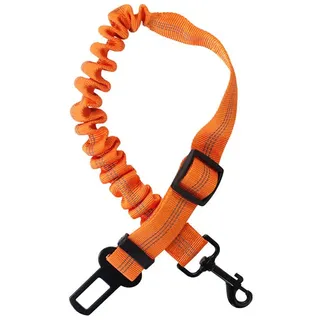 LAPA HOME Autohundegeschirr Hunde-Gurt Auto Sicherheitsgurt elastisch KFZ Hundegurt Anschnallgurt, Nylon, verstellbar Autohundegeschirr Hundeleine Stoßdämpfungs, Reflektierend orange