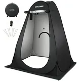 OUUTMEE Duschzelt, Camping Toilettenzelt, Tragbarer Pop Up Umkleideraum, Mobiler Strandumkleidezelt, Outdoor WC Zelt, UV-Schutz, Wasserabweisend Umkleidezelt für Wandern, 150x150x190cm (Schwarz)