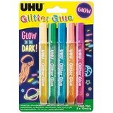 UHU Glitter Glue Glow in the dark 5 x 10 ml