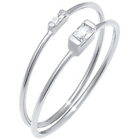 Elli Stapelringe Zirkonia Rechteck 2er Set 925 Silber 54 Damen
