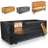 BooGardi Pflanzkasten 140 x 42 x 38 cm Schwarz