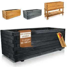 BooGardi Pflanzkasten 140 x 42 x 38 cm Schwarz