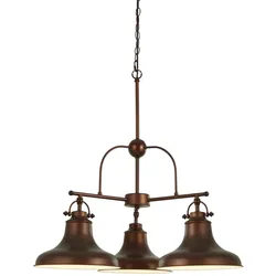 Dallas 3-flammiger Industrie Pendelleuchte antik bronze