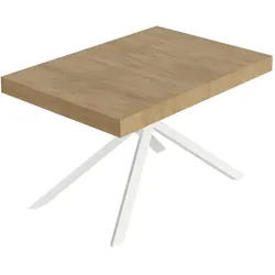 Itamoby Niket Ausziehtisch 140/224x80cm Natur-Eiche weiße Beine