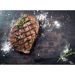 Platzset, Tischsets I Platzsets – Grillen – Steak mit Gewürzen – 12 Stück aus hochwertigem Papier 44 x 32 cm, Tischsetmacher, (12-St) grau