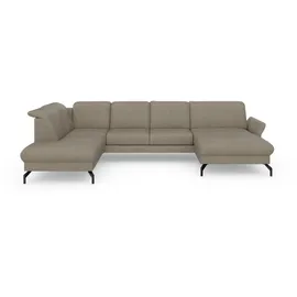 sit&more Wohnlandschaft SIT & MORE "Fashion U-Form", beige, B:338cm H:84cm T:207cm, Sofas, Wohnlandschaft, wahlweise mit Kopfteilverstellung, Vorziehsitz, motorisch, Metallfüße
