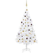 vidaXL Künstlicher Weihnachtsbaum mit Beleuchtung Weiß 210 cm