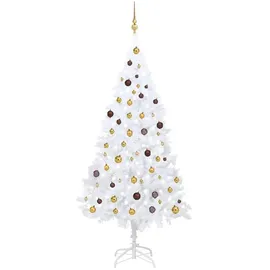 vidaXL Künstlicher Weihnachtsbaum mit Beleuchtung Weiß 210 cm