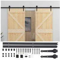 vidaXL Schiebetür 2 Pcs rechts 0 x 0 cm Braun/Schwarz