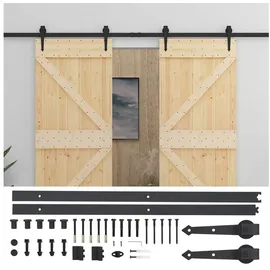 vidaXL Schiebetür 2 Pcs rechts 0 x 0 cm Braun/Schwarz